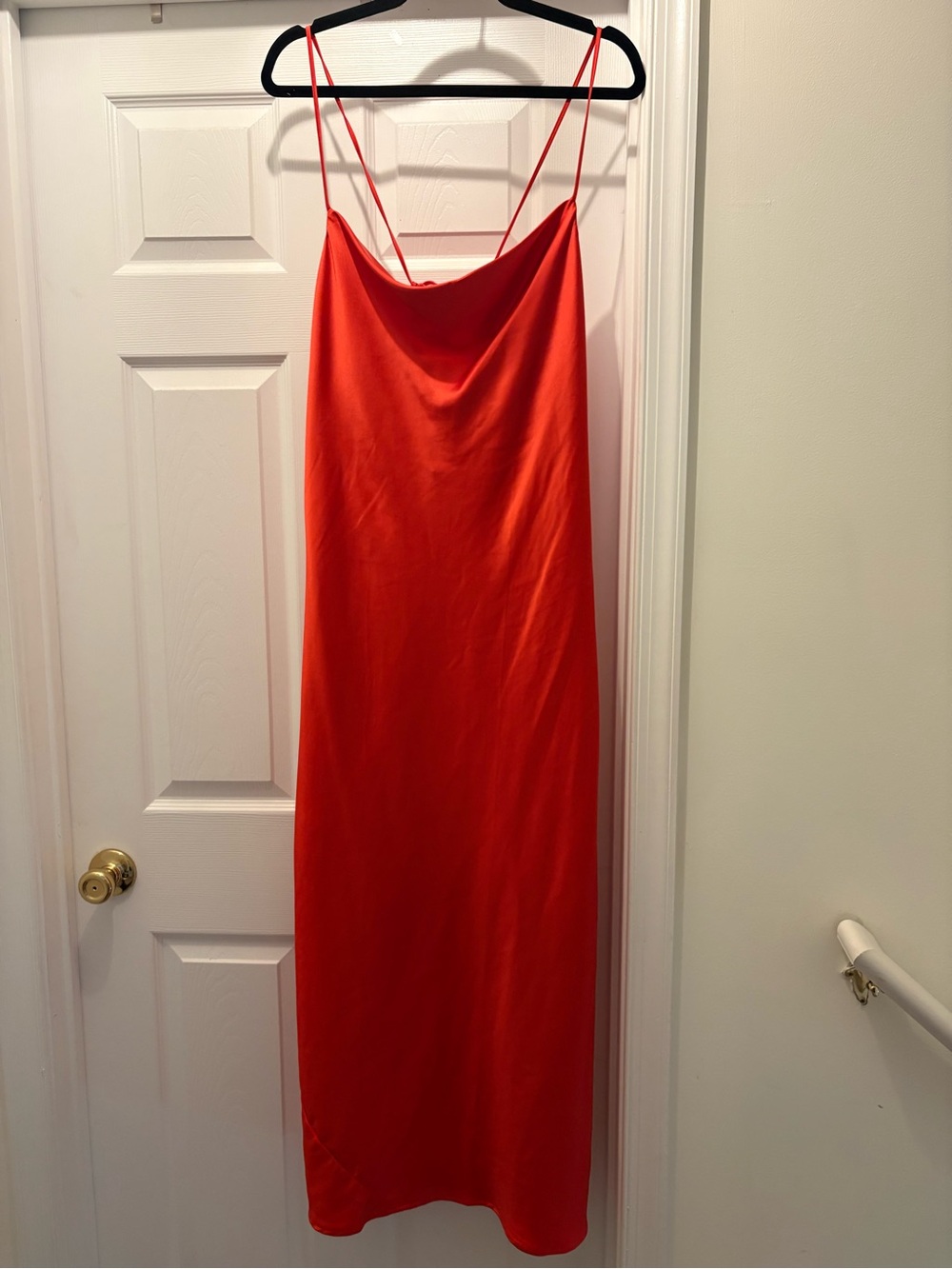 NWT Satin Cowl Neck Slip Dress AdjustableStraps - Red